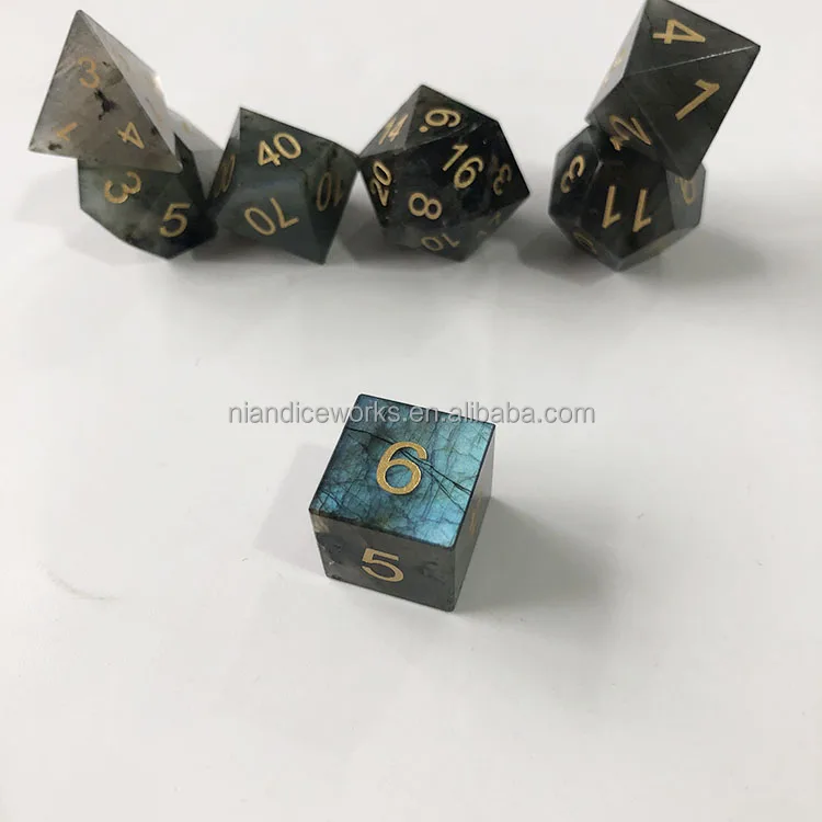 Nian dice manufacturer  supplier wholesale low moq card board games  cyanite gemstone dice