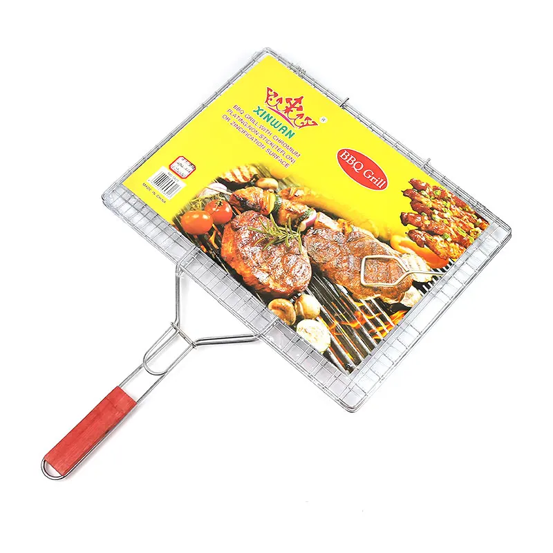 Сетка для гриля портативные аксессуары барбекю инструменты корзина сетка из проволоки со съемной ручкой