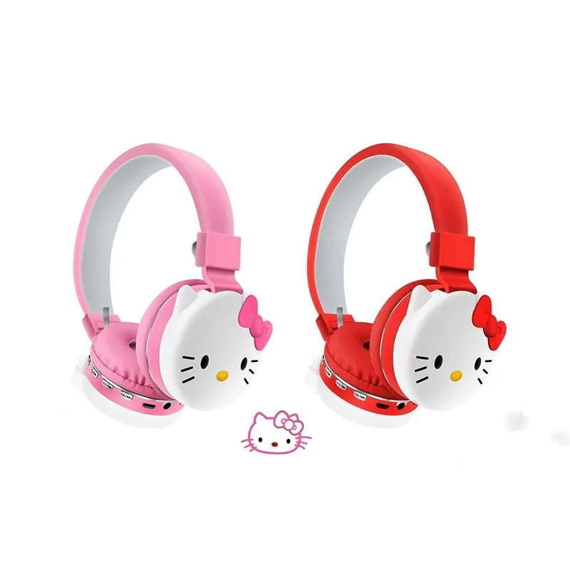Sanrioes AH806Y Cartoon KT Cat Kuromi Head-Mounted Stereo Headset  Melody collapsible Noise reduction headset