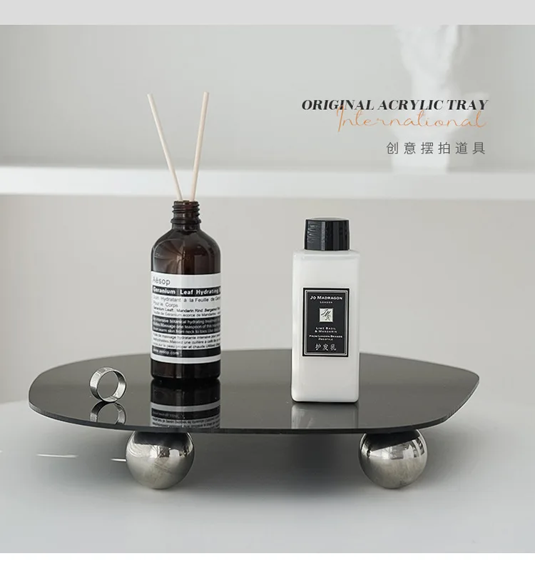 Yiscaxia Irregular acrylic mirror tray arc ornaments for photoshoot home art accessories photo props decoration