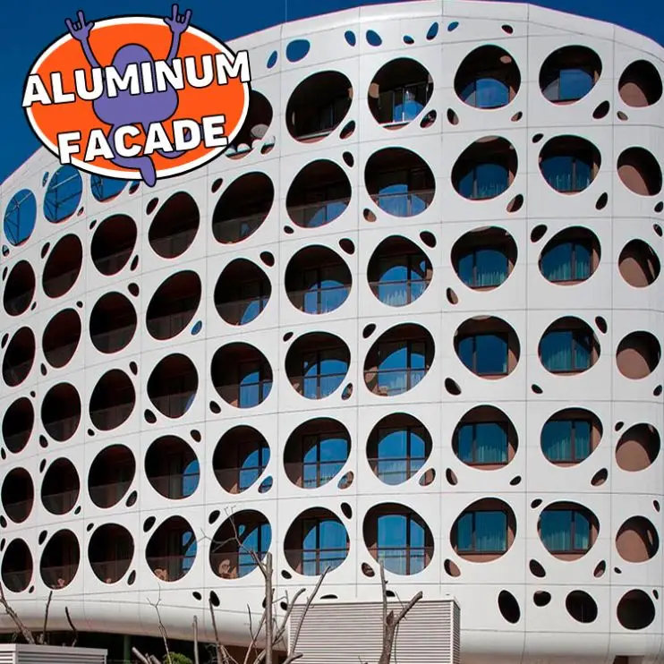 K9 Decorative Metal Fasade Panel Aluminium Perforated Facade Panel Curtain Wall Cladding