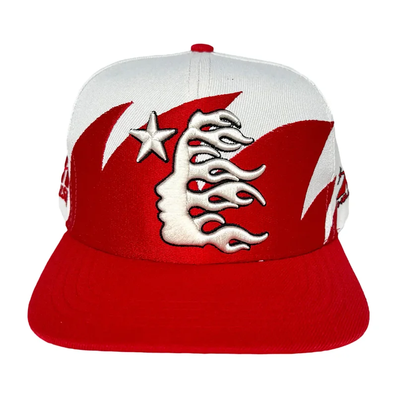 Red White Custom 3D embroidery Logo Flat Brim 6 Panel Baseball Cap GorrasHellstar Shark Teeth Snapback Hat
