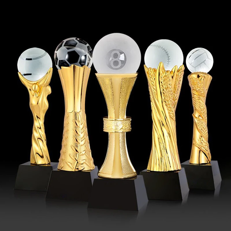Honor Of Crystal 3d Laser Engraved Football Trophy Soccer Crystal Ball Trophy Award For League Matches