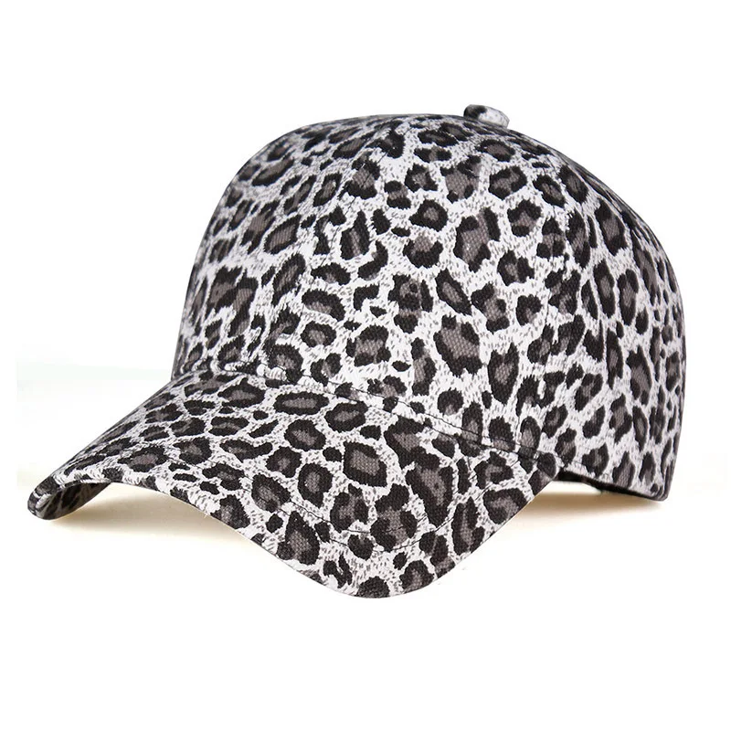 Fashion high quality 6 panel animal women baseball hat leopard print duck tongue cap
