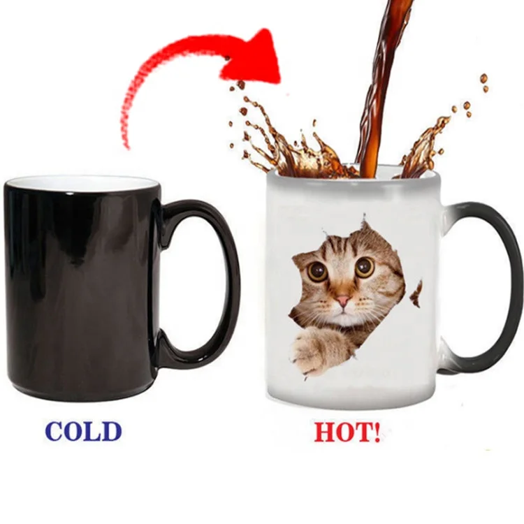 Fun Novelty Color Changing Coffee Mug Custom Logo Promotion Christmas Gifts 11oz Magic