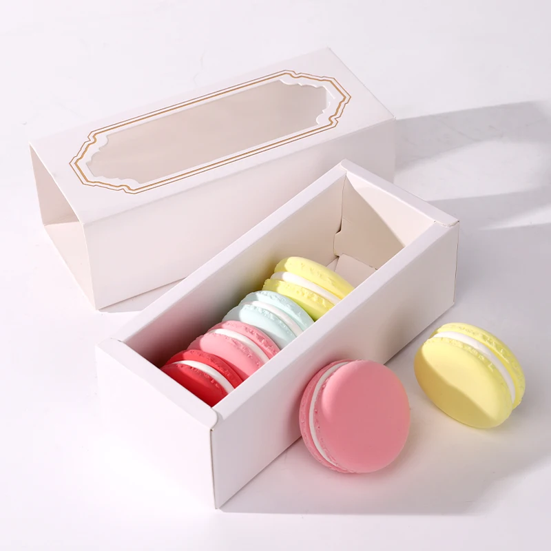 Macaron cookie box Kraft paper drawer box Baked biscuit moon marcaron cake food macaron packaging gift box with custom logo