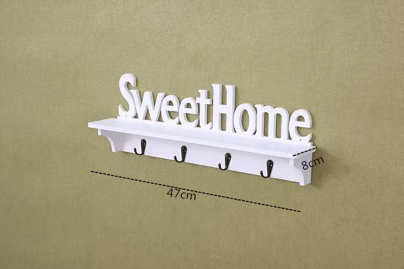 Creative Keychain Organizer Sweet Home Wall Mounted Rack Wall Door Hanger Storage Rack for Coat Hat Clothes Key Rack