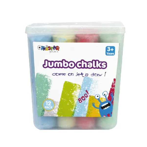 Factory price colorful sidewalk blackboard 36pk jumbo chalk for school use