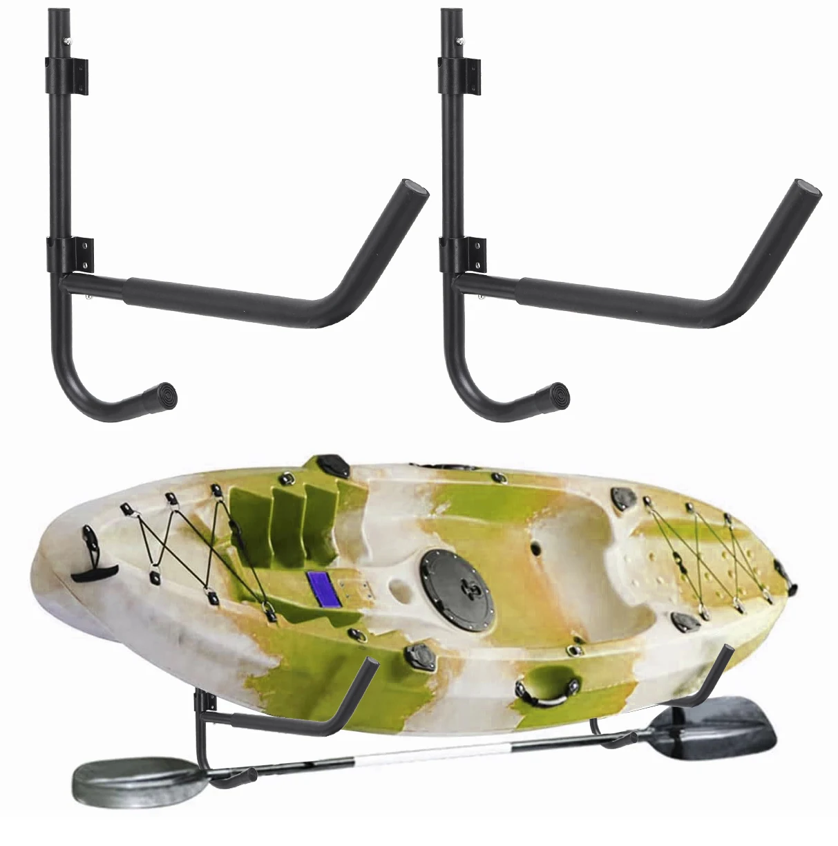 Surfboard Rack Stamping Anti-rust Black Powder Coating Snowboard Display Wall Rack Kayak Storage Rack