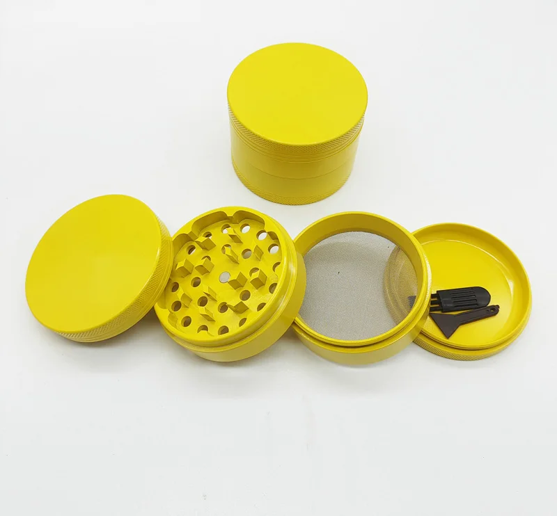 Customized herb grinder ceramic 4 layer ceramic paint and rubber paint metal ceramic herb grinder