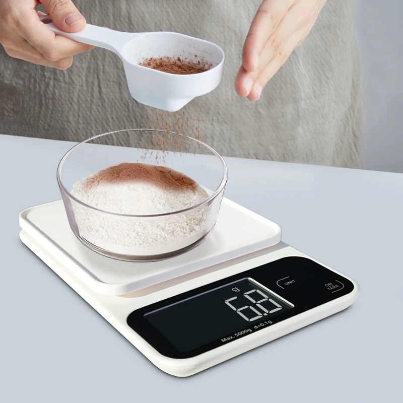 One Load Cell Lcd Digital Kitchen Scale Electronic Cooking Food Scale 5kg 0.1 Gram Digital Display Rectangle 2 Years Warranty