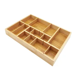 Silverware Cabinet Organizer for Utensils Cutlery Utility cutlery tray Removable Dividers wood bamboo Kitchen Drawer Organizer