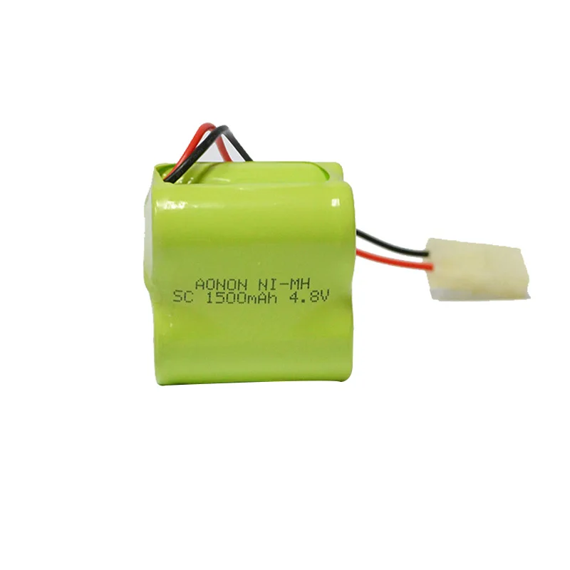 r/c race car & boat power battery ni-mh cylindrical rechargeable battery pack sc 4.8v 1500mah with wire & connector