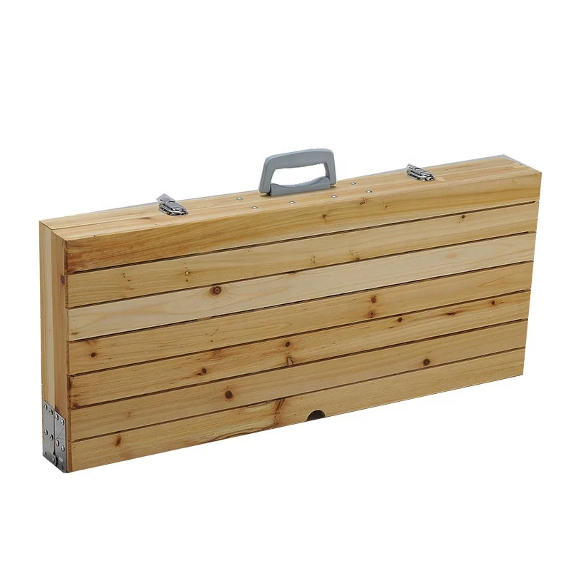 
High Quality Customized Garden Patio Table Set With 4 Bench Seats, Wooden Folded Table 