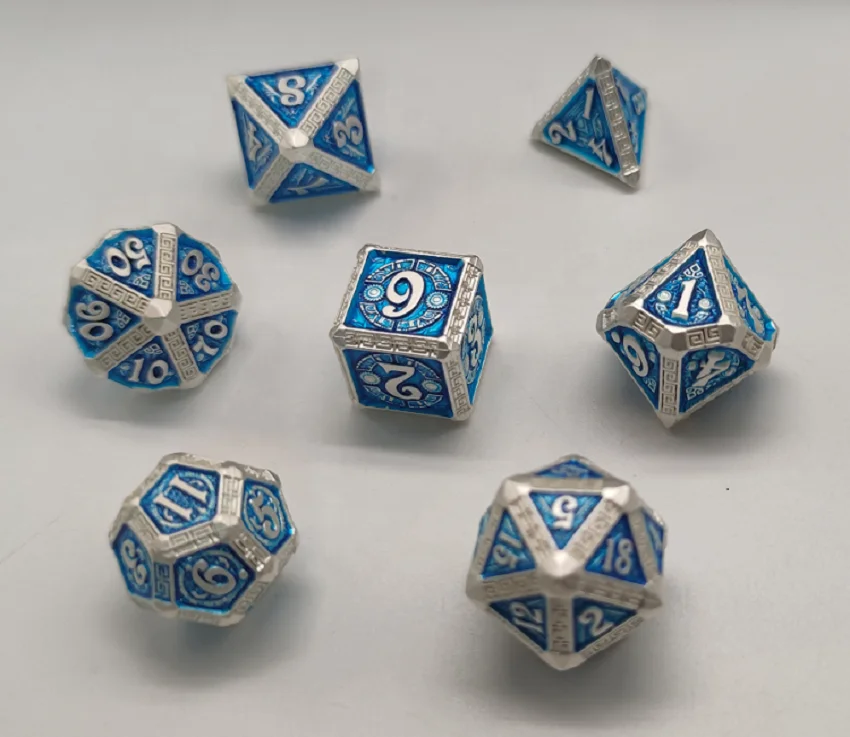 Best Selling Multiple Colors Durable Antique DND Metal Dice Set for DND Games