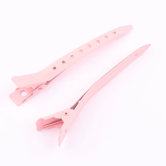 Модная металлическая заколка-крокодил розового цвета с отверстиями для волос, аксессуары для волос, Оптовая продажа