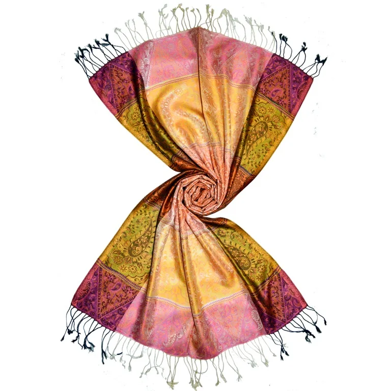 Indian Design Silk Jamavar Stoles Scarves 55x180 cms  Paisley silk stoles long shawls women wear