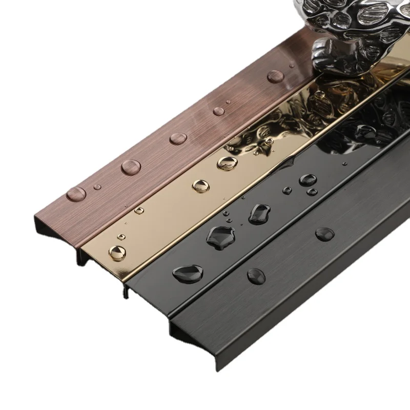 Good Quality Customized Style Stainless Steel Waterproof Flooring Skirting Board 304 Stainless Steel Trim Strip