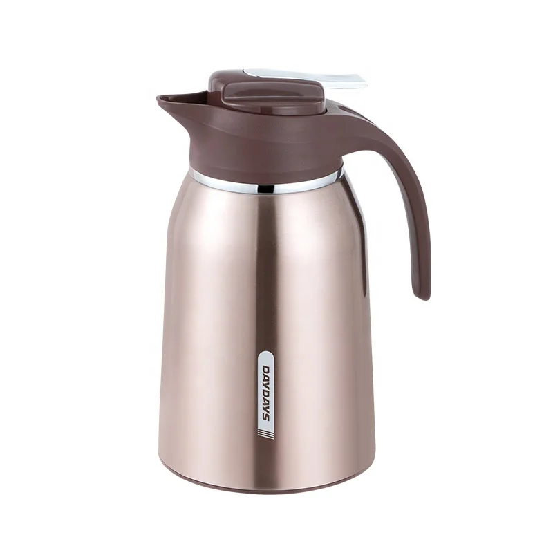 Daydays 1000ml coffee pot stainless steel PINK Glass Refill thermal jug vacuum flask