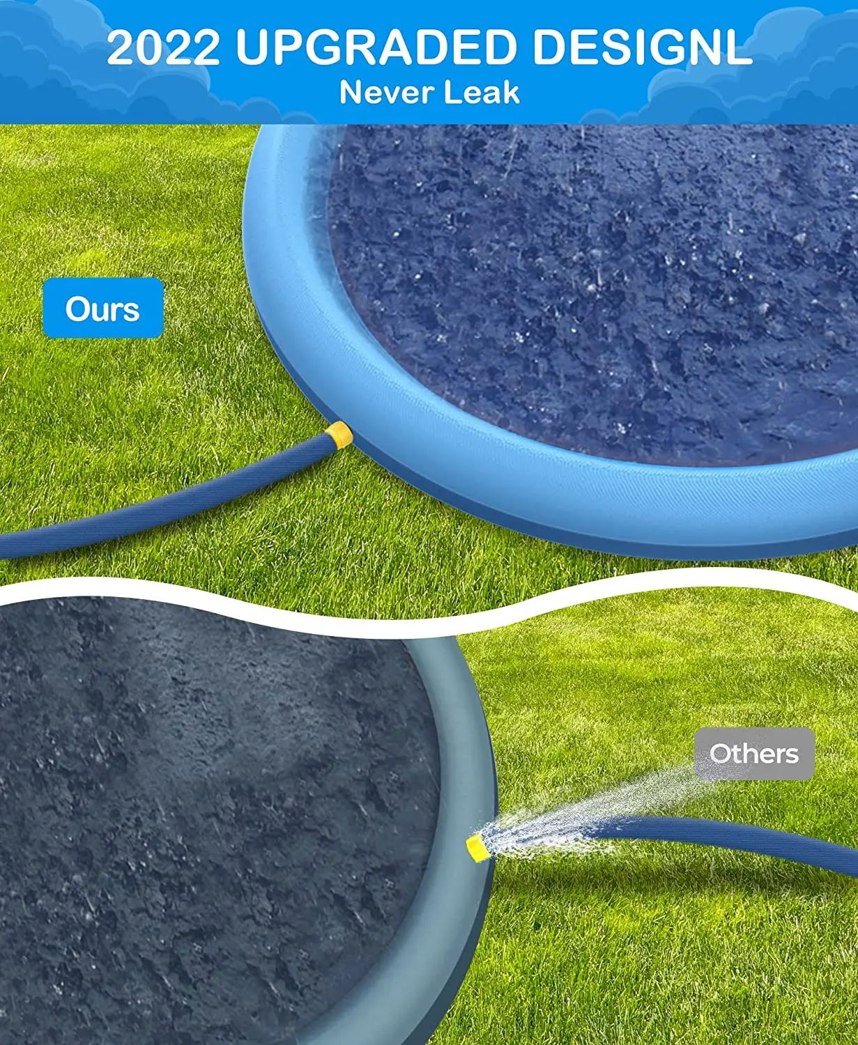 Outdoor backyard dog sprinkling water sprinkling children and dog outside water toy girl boy splash mat