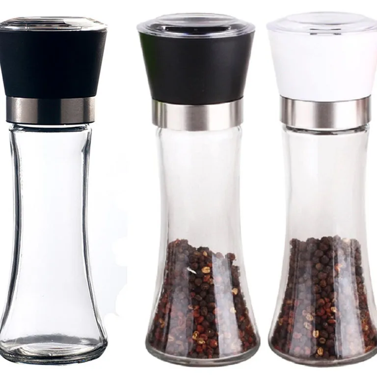 Manual Ceramic Core 180ml Seasoning Salt and Pepper Mill Herb Spice Glass Grinder