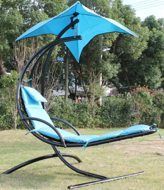 Outdoor Garden And Patio Steel Frame Stand Swing Chair Portable Folding Camping Metal Hammock Set