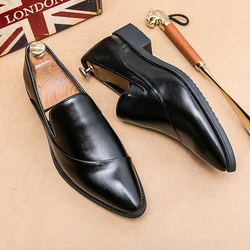 2023 Wholesale New Fashion Business Casual Shoes Lightweight Men's Dress Shoes Slip On Loafers Formal Leather Shoes For Men