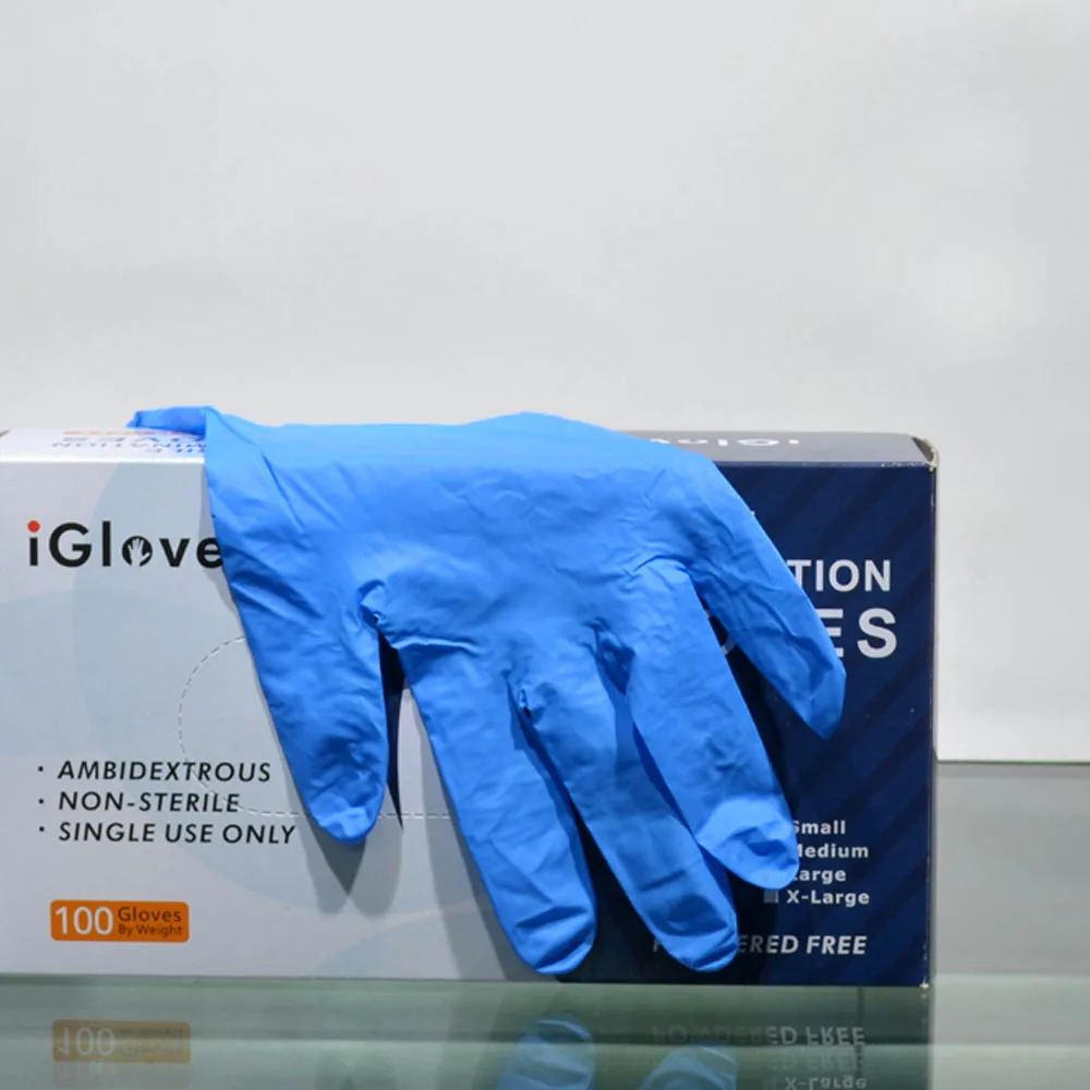 Widely used high quality nitrile disposable glovees powder free