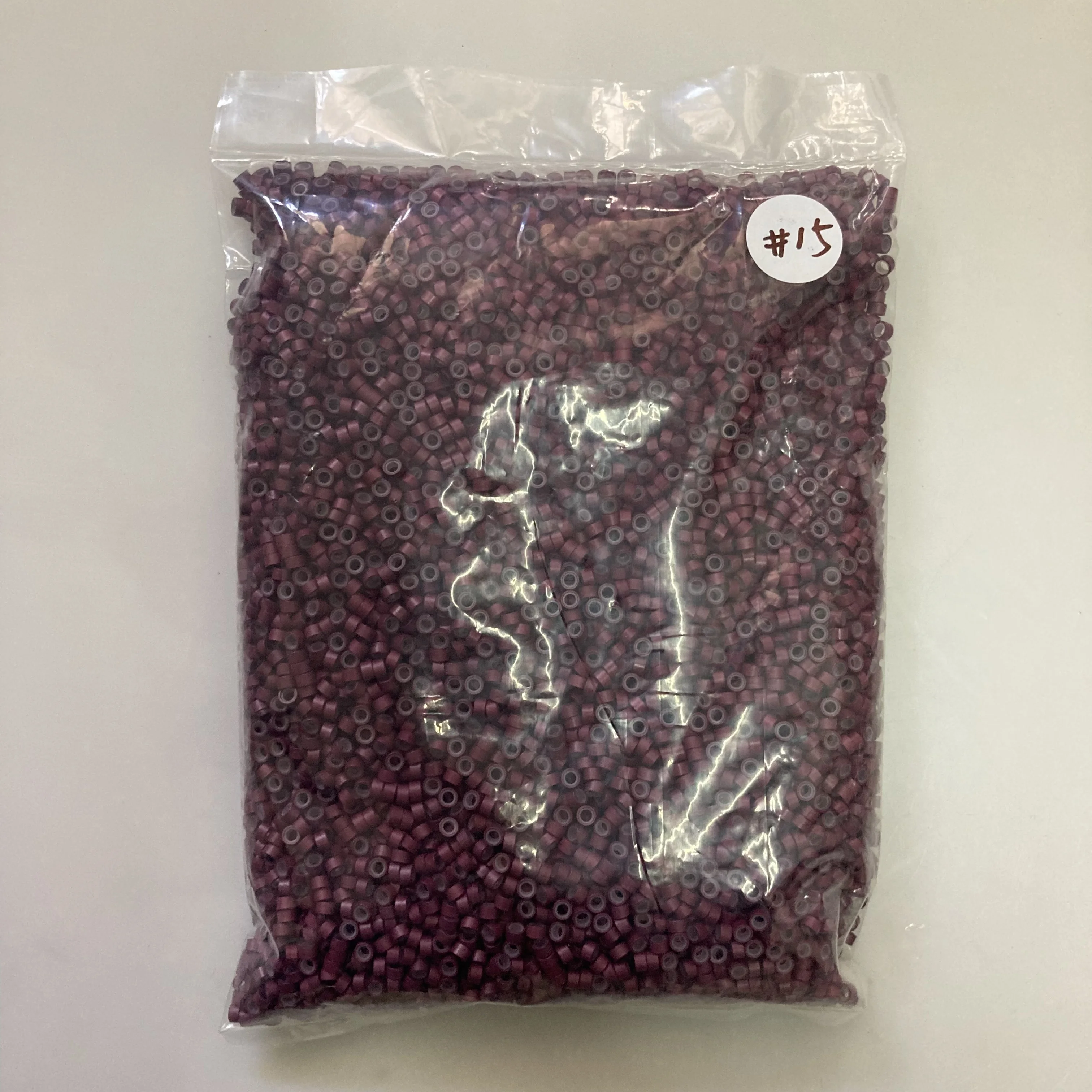 5mm metal hair extension silicone rings 10000pcs per bag  hair extension beads with silicone lined hair extension beads