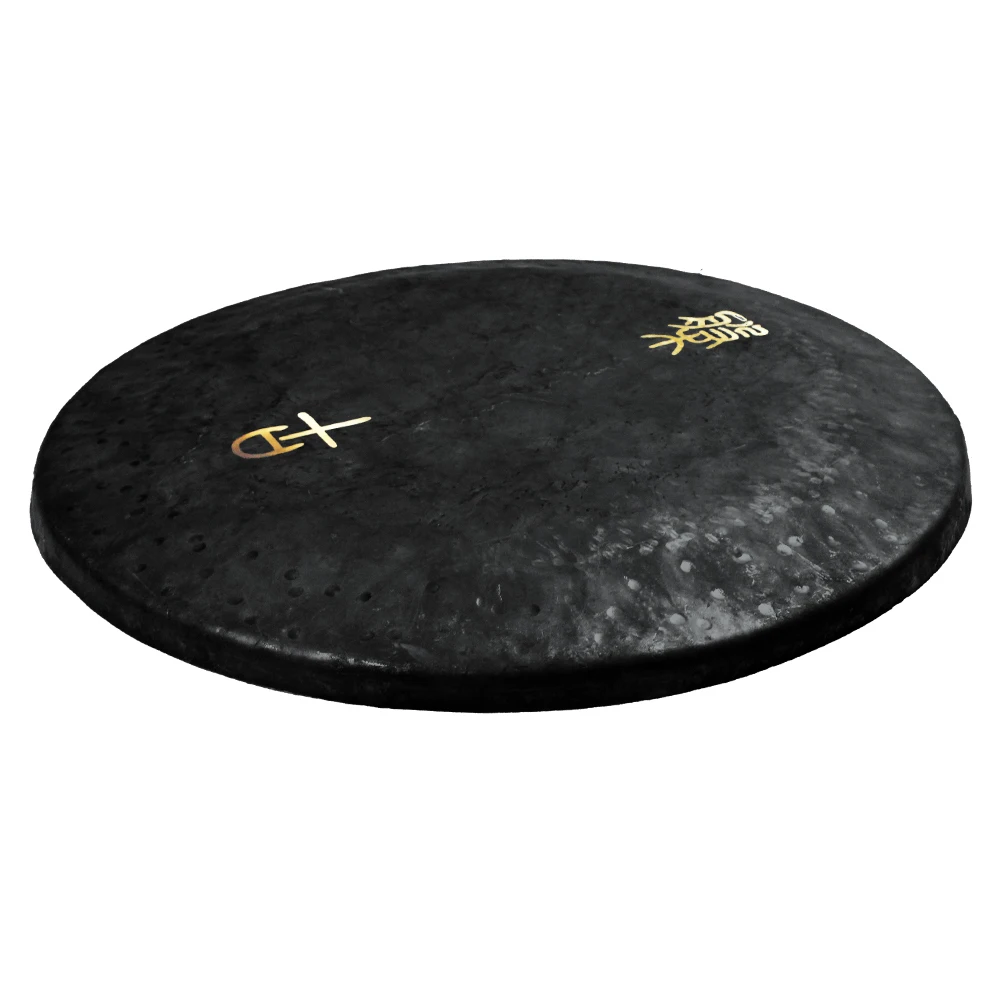 36 Inch Earth Tone Gong & Square Stand with wheels 90 cm Handmade Black Chau Gong For Musical Performance and Gong Healing