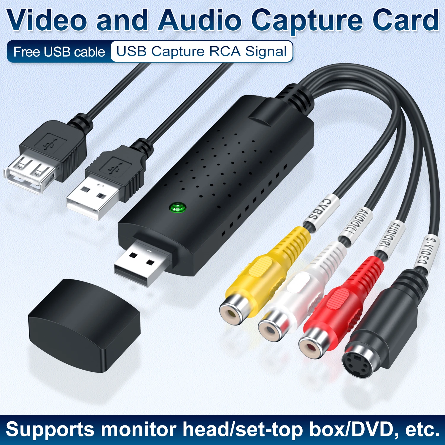 Excellent Quality USB 2.0 Audio Video VHS to DVD Converter Capture Card Adapter video easy capture