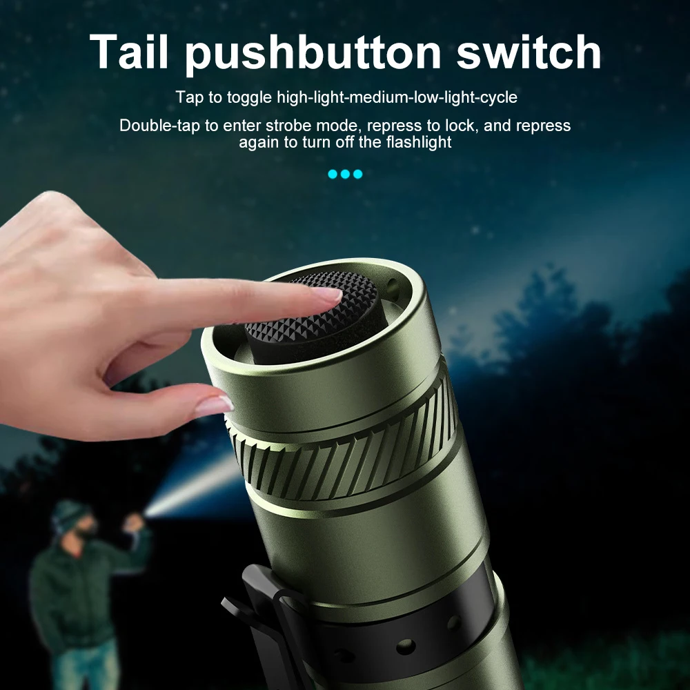 new design rechargeable high power outdoor mini torch edc pocket small mini flashlight