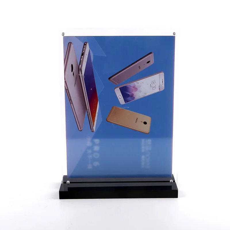 
Manufacturer customized transparent acrylic double-sided display card mobile phone store T-shaped billboard 