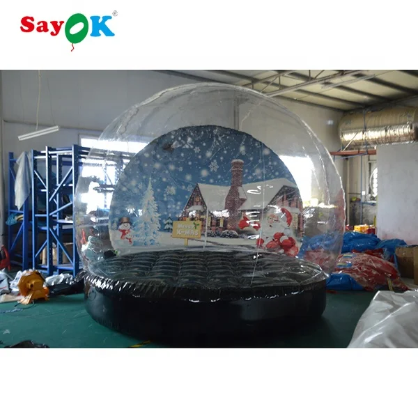 Customized Inflatable Snow Globe Photo Booth Christmas Blow Up Mini Snow Globe