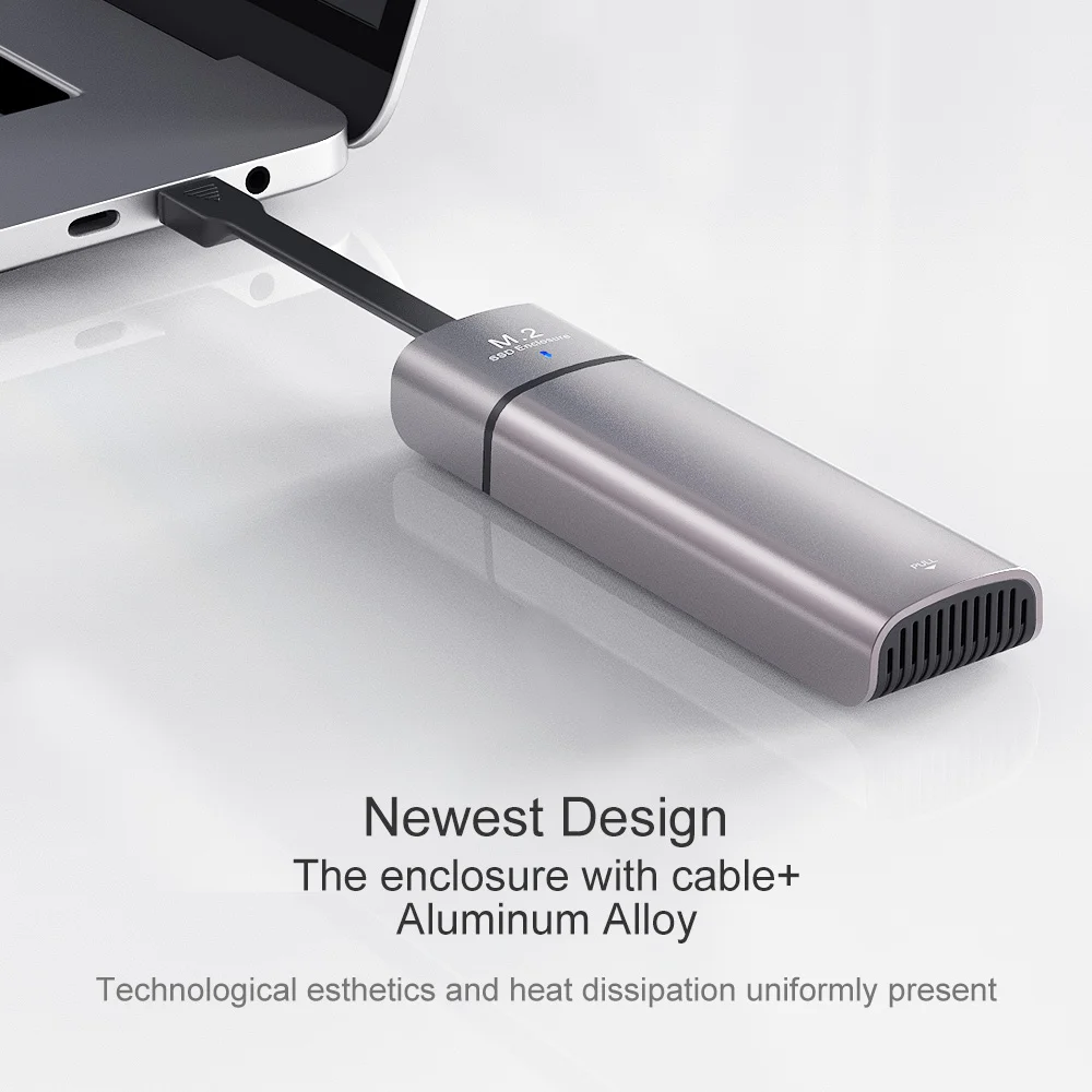 aluminum ssd enclosure with cable tool free m.2 pcie case ssd 2242 nvme pcie to usb nvme case type c nvme ngff usb casing