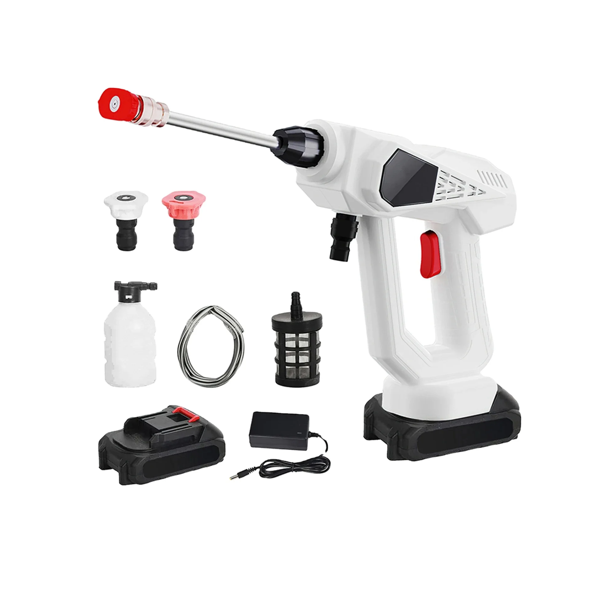 300W Electric Cordless High Pressure Water Gun Car Cleaner Water Gun Portable Rechargeable 24V 6000mAh Battery Cleaning Machine