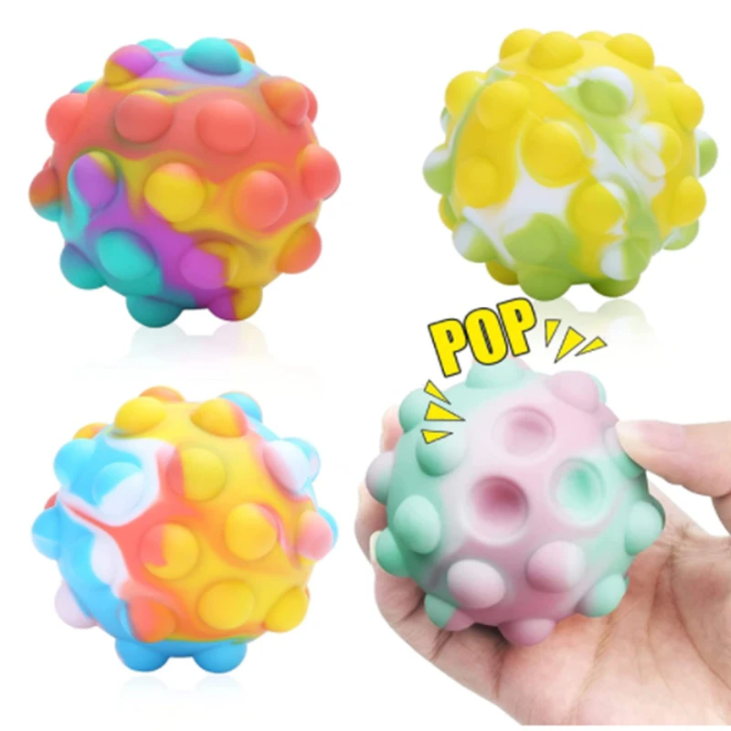 2022 детские игрушки, пуш-поп-шар, сенсорный антистресс 3D, силиконовый Сжимаемый Поппер, поп-шар