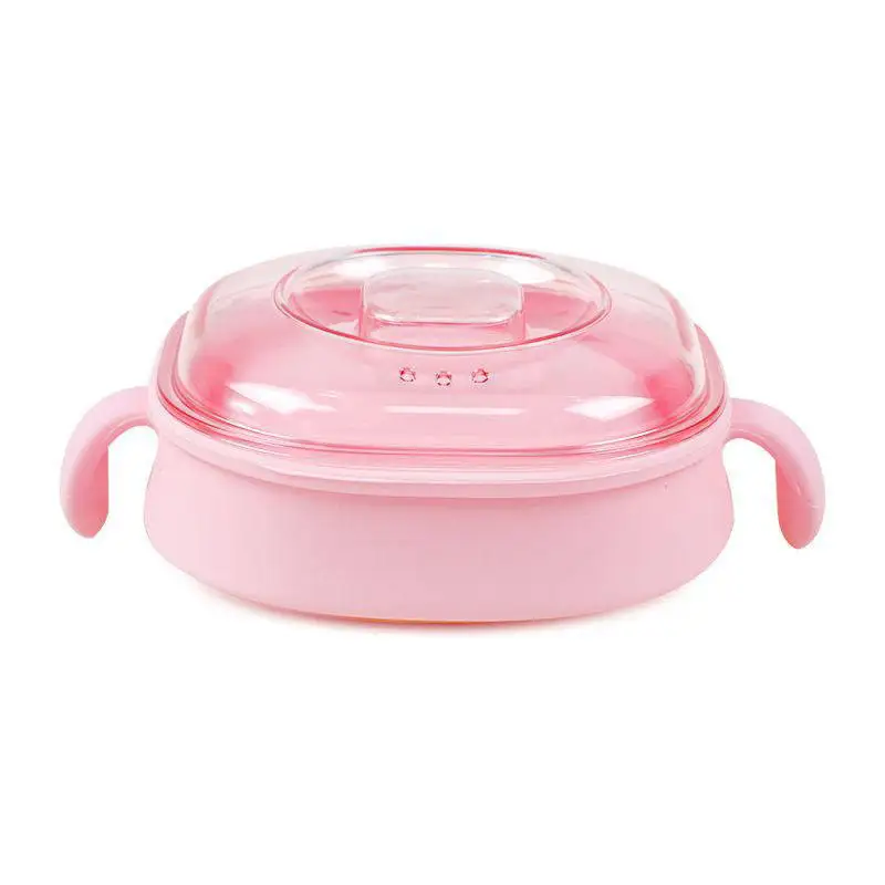Pink Foldable Silicone Wax Bowl Mini Wax Heater Heating Hair Removal Wax Melting Pot Warmer