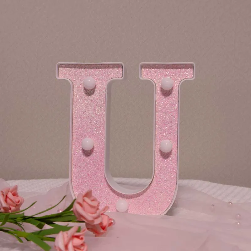 Custom Stainless Steel Large Light Up Decorative  Letter With Light Bulbs Wedding Outdoor