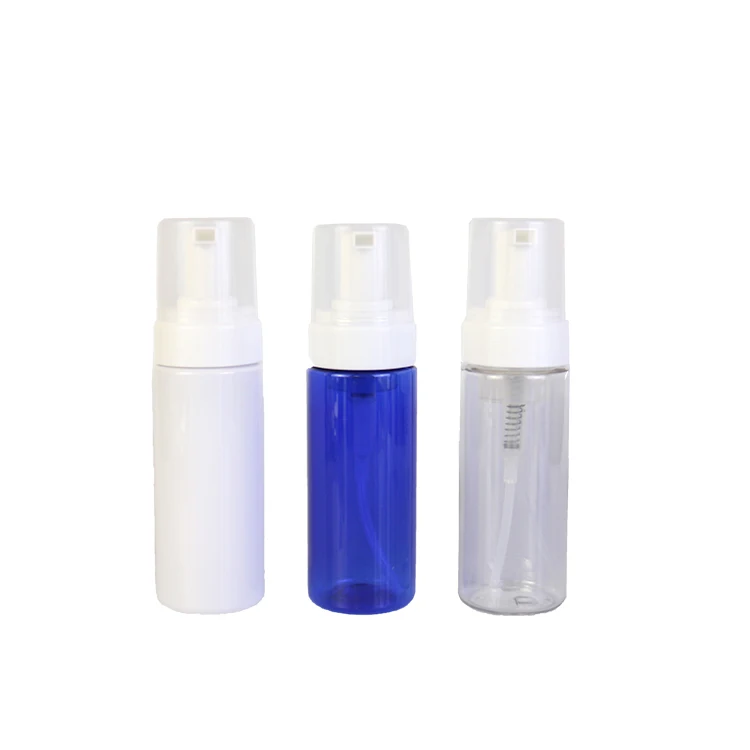 Wholesales 100ml 150ml 200ml plastic foam spray bottle facial cleanser silicone brush cap face wash bottle foam spray bottle