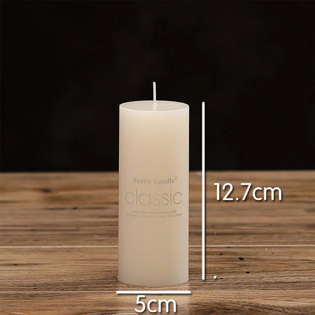 Direct Supplier Style Sparkling 7.5*40Cm White Pillar Candle Mini For Art
