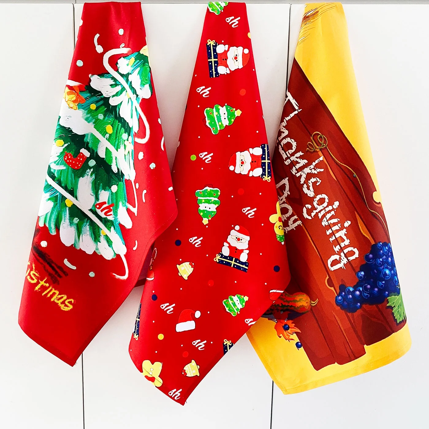Wholesale Custom Design 100% cotton thick material Kitchen Tea towels digital Printing Cleaning quick dry custom dish towel