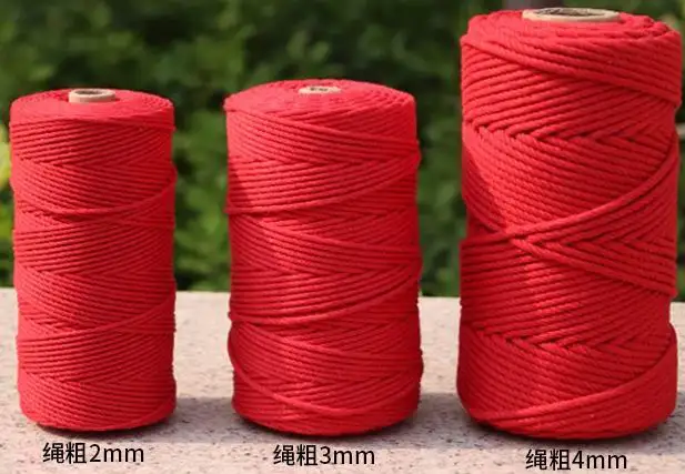 Handmade DIY Decorative Cotton Rope Tapestry Waxed Finish Braided Rope for Bags Colorful Cotton Thaler Bundle Strapping Rope