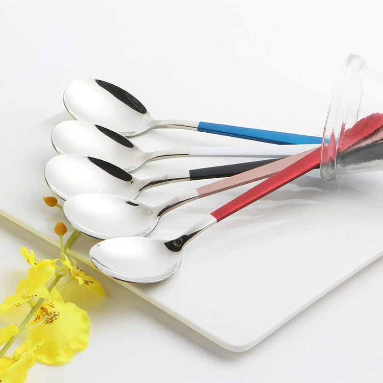 Customized Logo Long Handle Bar Spoon Stainless Steel Coffee Spoons Korean Tea Spoon