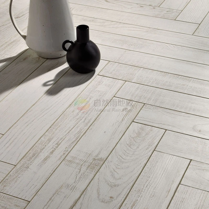 Manufacturers Turkey Old Design 15Mm White Gray Look Flooring Herringbone Parquet Laminate Floor