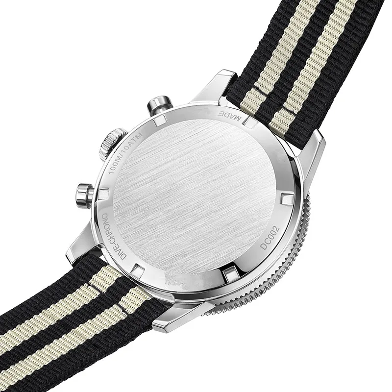 High quality luxury 10atm waterproof sapphire glass chronograph mechanical diver watch men