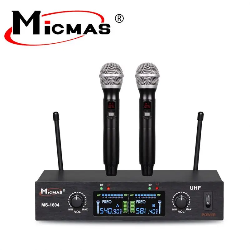 Micmas Manufacturer High Quality Clear Sound Professional UHF Fixed Frequency Wireless Microphone For Home Party Singing