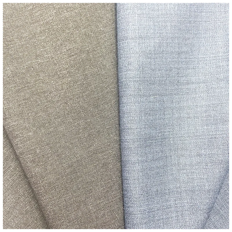 Textile viscose polyester rayon blended fabric tr black & gray plad fabric