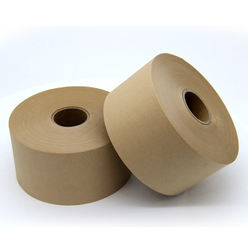 60g Carton Packing Tape Custom With logo Printing Brown Natural Paper Tape Water Activated Tape