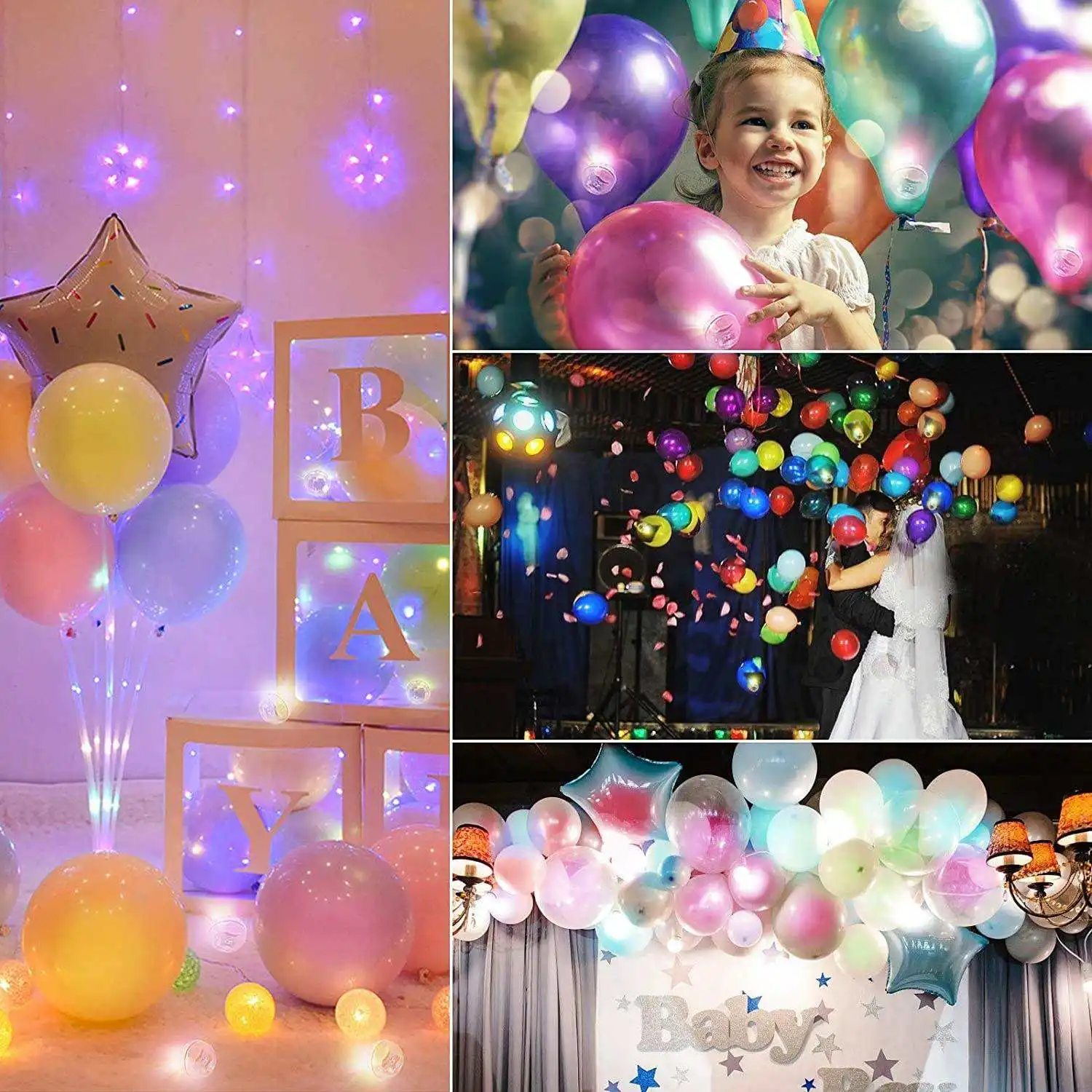 Led Light Decoration Balloon  Led Light Mini Round Led Ball  For  Bobo Bubble Ballon
